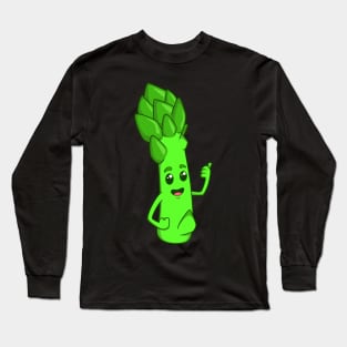 Cartoon green asparagus Long Sleeve T-Shirt